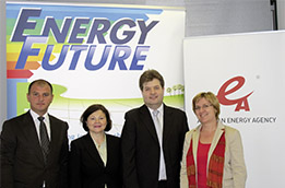 Projektpartner für IT-Werkzeug für Sanierung: Jalal El-Youssef, Beko Engineering & Informatik AG, Angelika Aubrunner, WKNÖ, Armin Fürst, BEKO, und Petra Lackner, Österreichische Energieagentur.